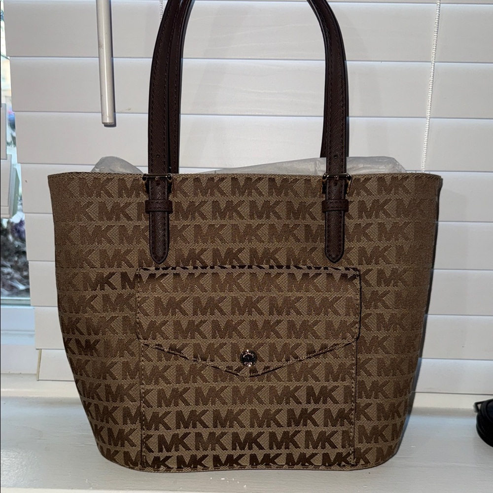 Michael Kors Tan Monogram Tote